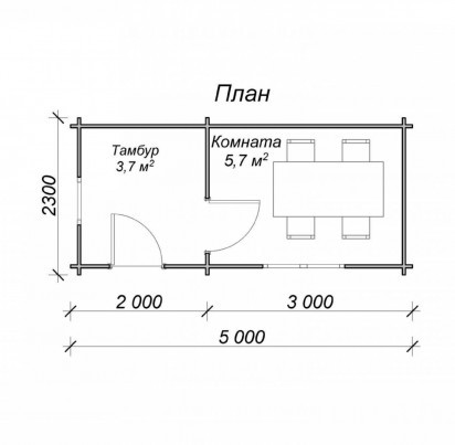 Хозблок "Траут 4" 5000х2300 мм