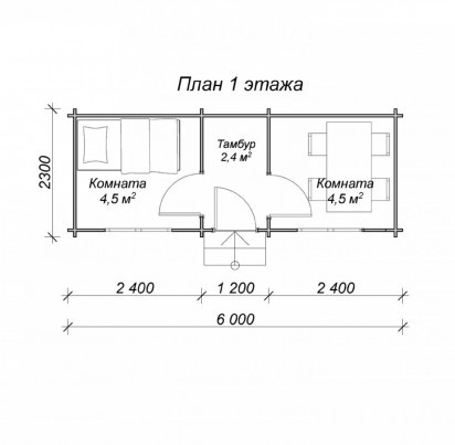 Хозблок "Ларго 2" 6000х2300 мм