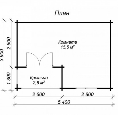 Садовый дом "Элва" 5400х3900 мм